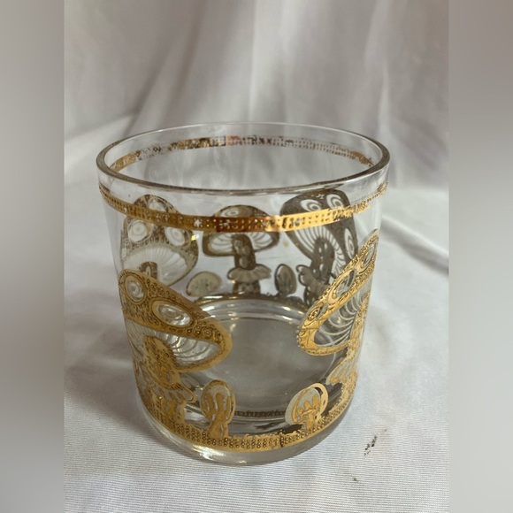Vintage Culver Inspired Mushroom Glass with Gold Design - Picture 10 of 10